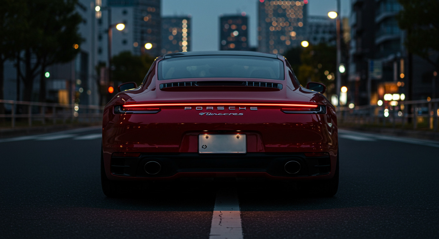 専門スタッフがポルシェ911を丁寧に査定する様子