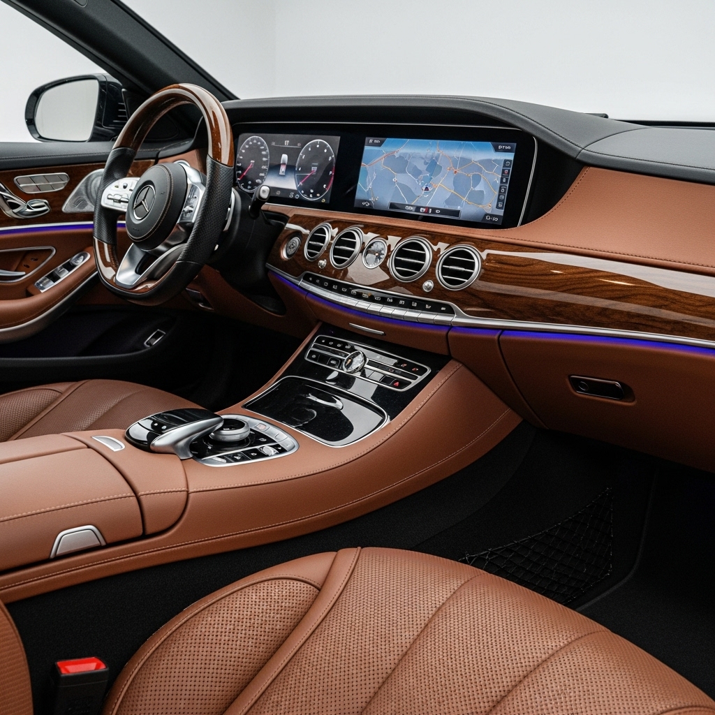 高級感あふれるメルセデス・ベンツの内装、レザーシートと最新装備